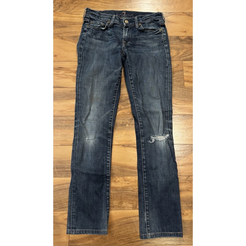 7 For All Mankind Womens‎ Roxanne Denim Jeans Size 26x28.5 Distressed